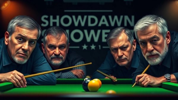 WNT Legends billiards showdown promotional image with focused player portraits.