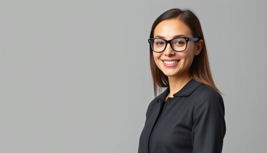 Professional woman in black suit, smiling portrait, Pam Aston APA