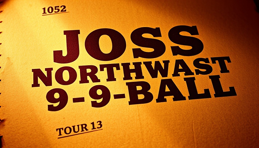 Joss NE 9-Ball Tour Syracuse vintage poster design with warm tones.