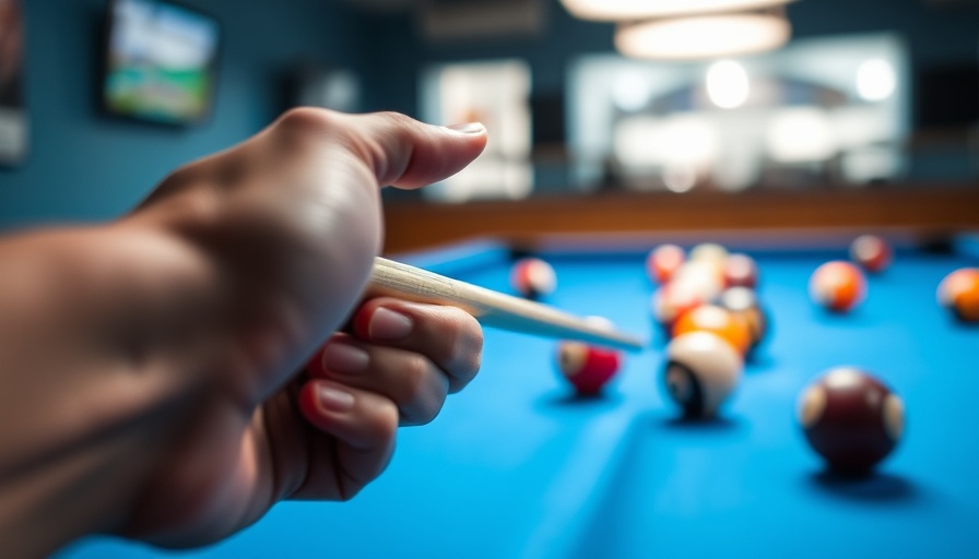 Action shot of billiard balls on a table, highlighting vibrant dynamics.