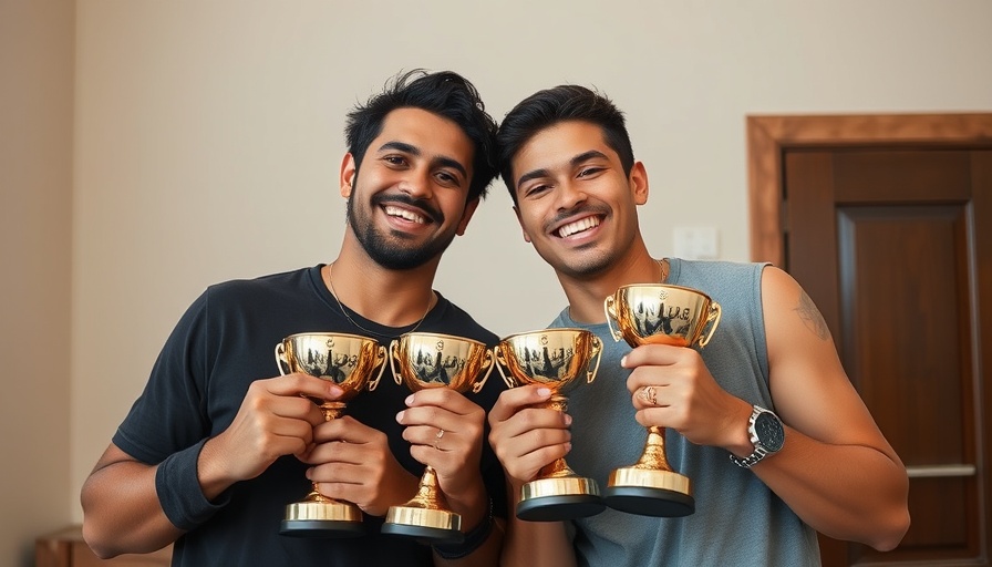 Brotons wins Garden State Pool Tour title, two winners holding trophies indoors.