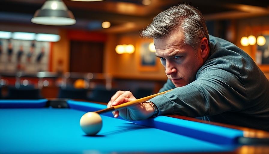 Focused player aiming at One Pocket Club Tournament.