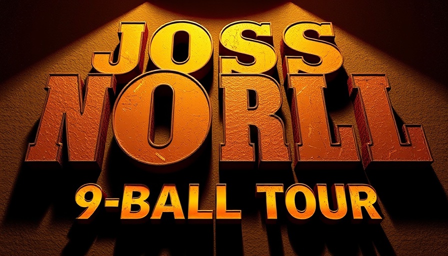 Joss NE 9-Ball Tour Laconia NH promotional poster with bold text
