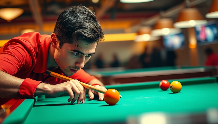 Jorge Tinoco and Reiner Wirsbitzki Championships: player aiming intensely in pool match.