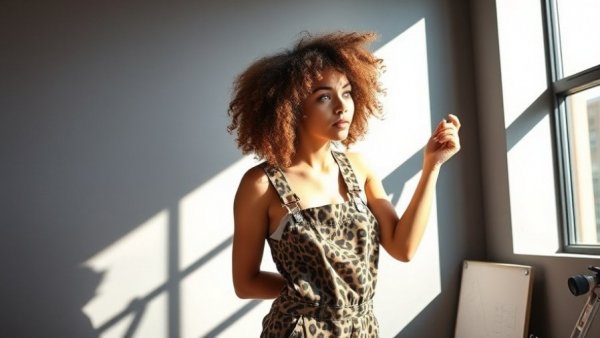 Office makeover with young woman painting.