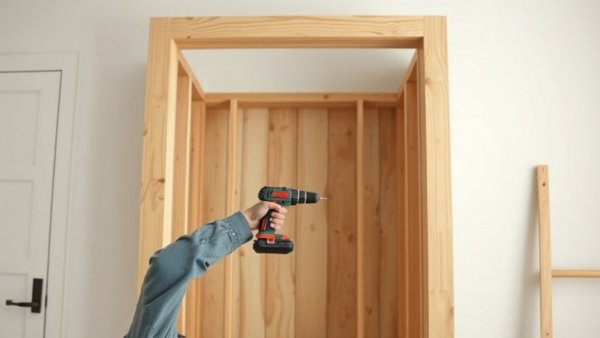 Person building a custom closet with a drill.