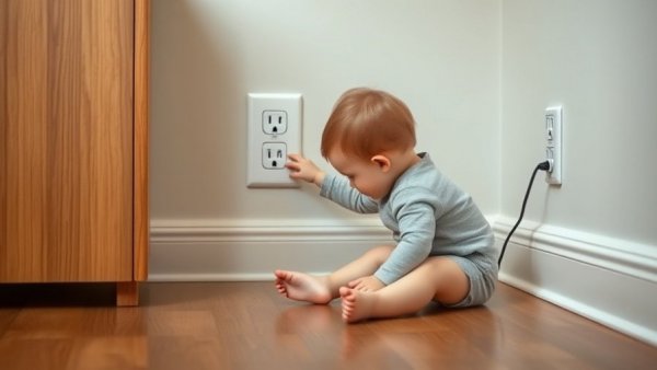 Electrical Safety Checks in Australia: Toddler near an electrical outlet, highlighting safety concerns.