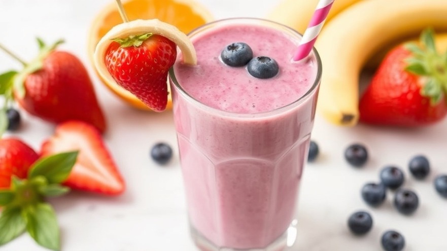 Strawberry, Banana, Blueberry Smoothie