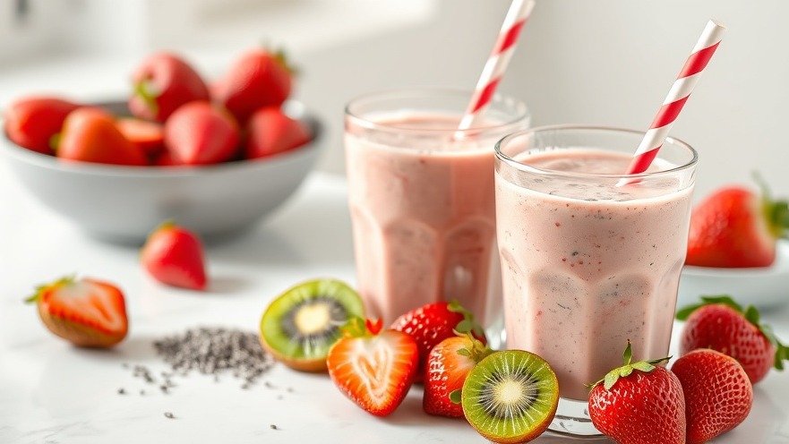 Strawberry Yogurt Kiwi Smoothie
