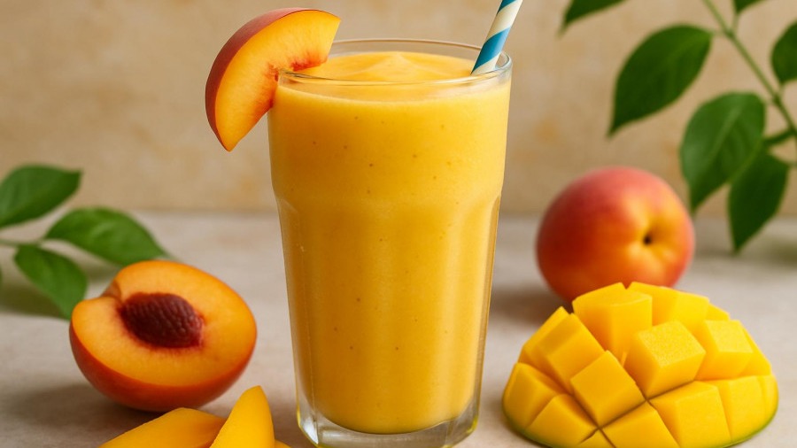 Low Calorie Summer Peach n Mango Smoothie