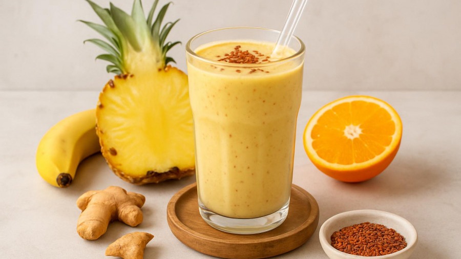 Lightly Spicy Ginger Pineapple Smoothie