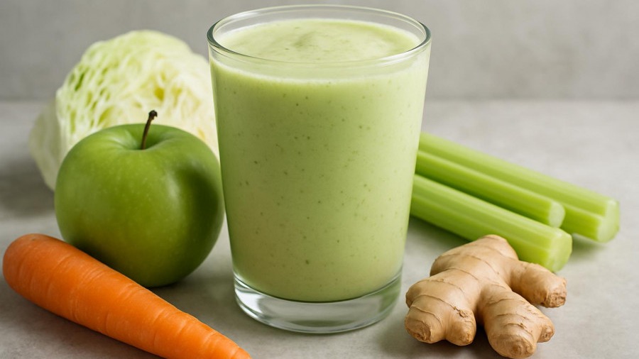 Cabbage Carrot Apple Smoothie only 50 cals