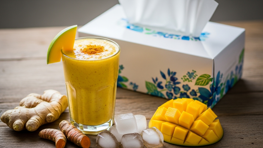Cold-n-Flu-Busting Ginger Turmeric Mango Smoothie