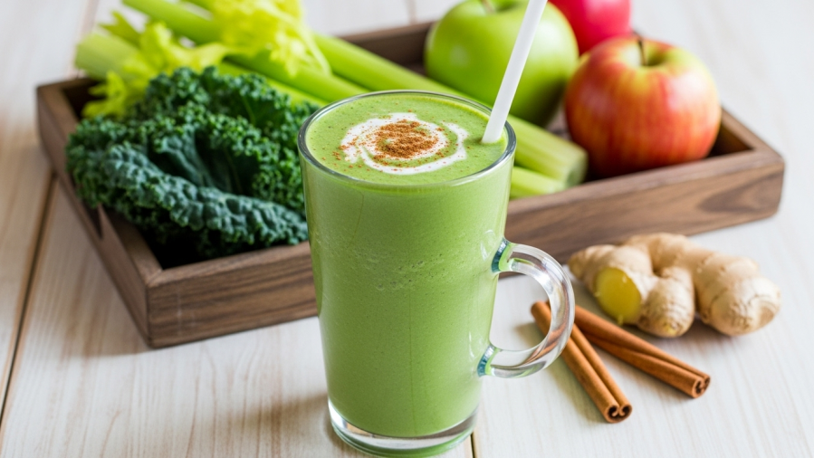 Apple Cinnamon Ginger Green Smoothie