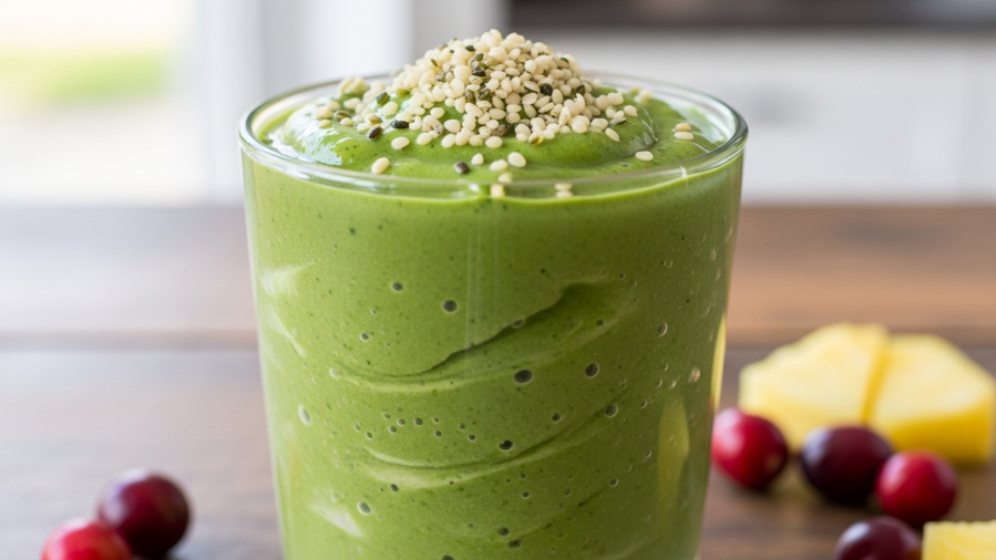 Cranberry Pineapple Green Smoothie Aids Weight Loss