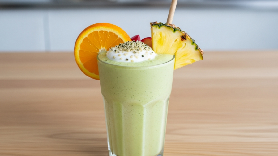 Orange n Pineapple Green Smoothie Just 150 Cals