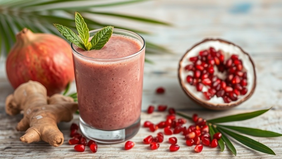 Tropical Pomegranate Ginger Coconut Smoothie Helps Weight Loss