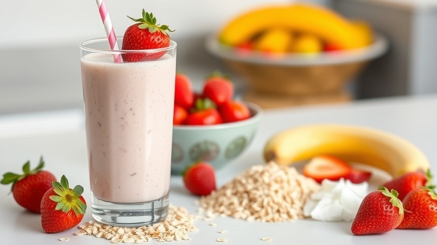 Tasty Strawberry Coconut Smoothie for 200 Calories