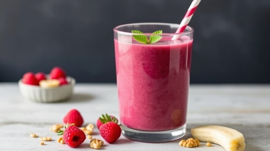 Heart-Healthy Raspberry Banana and Walnut Smoothie