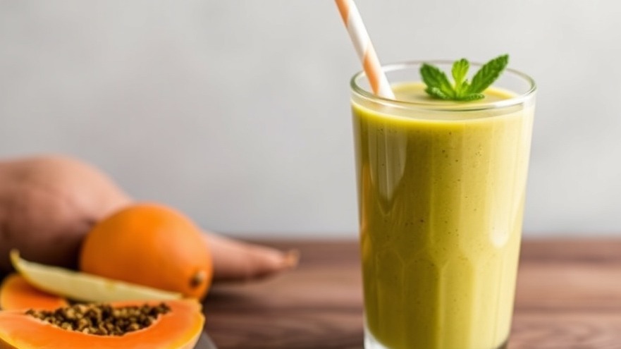 Sweet Potato-Orange Green Smoothie with Papaya