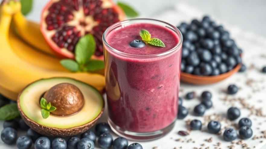 Brain-Power Avocado Banana Blueberry Smoothie