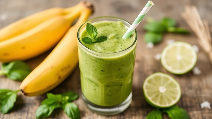 Refreshing Weight Loss Green Smoothie with Lime, Mint and Mango