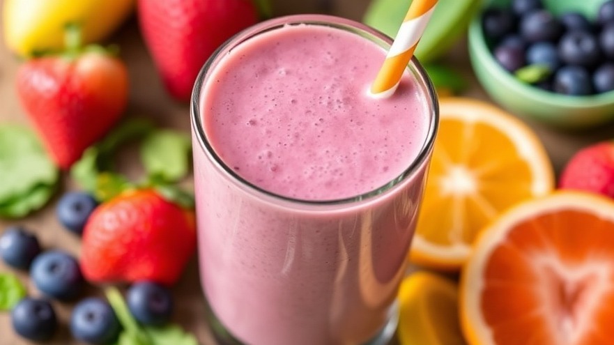 Strawberry, Banana, Blueberry Smoothie