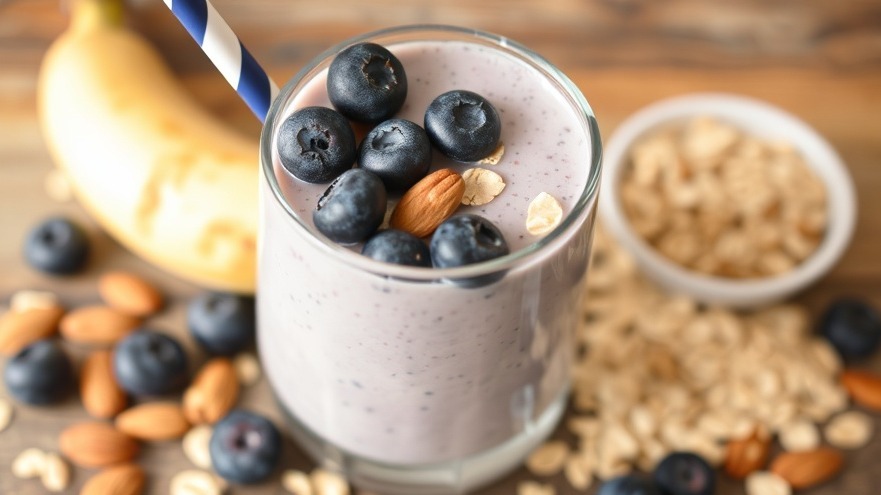 Blueberry Banana-Nut Oatmeal Smoothie