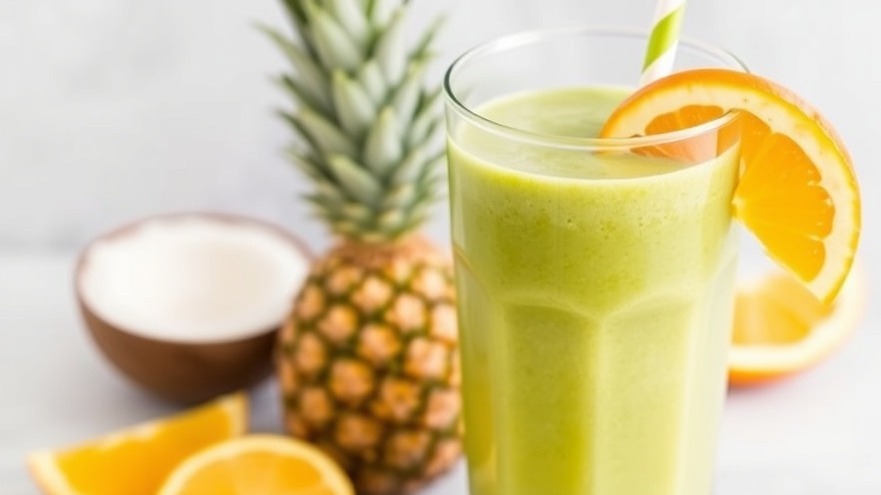 Orange Pineapple Coconut Green Smoothie