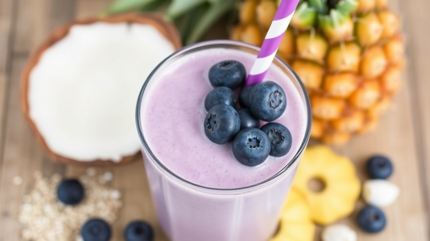 Blueberry Pineapple Coconut Smoothie