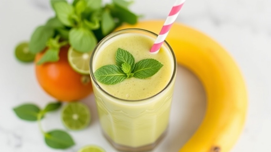 Refreshing Weight Loss Green Smoothie with Lime, Mint and Mango