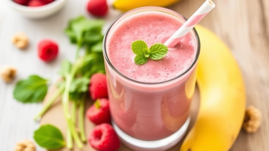 Heart-Healthy Raspberry Banana and Walnut Smoothie