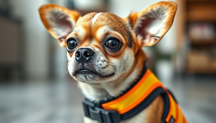 Small dog in orange safety vest, Best Small Dog Safety Vest