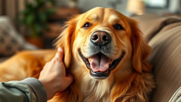 Smiling dog enjoying human interaction, exemplifying stronger dog and human relationship.