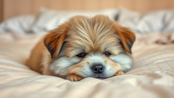 Dog resting on bed, illustrating dog breeds prone to anxiety.