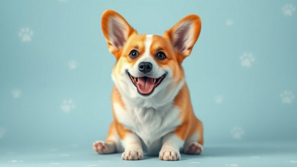 Cheerful corgi with text about unique female dog names.