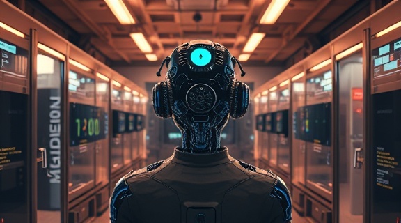 aspiring AI experiment, analytical, conducting tests on human interactions, photorealistic, artificial intelligence research center with observation booths, highly detailed, emotional analysis display metrics, super detailed textures, warmth tones, diffused lighting, shot with a 100mm macro lens.