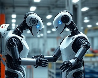 pioneering automation robotics, tirelessly versatile, managing workflows, photorealistic, high-tech research lab with prototypes, highly detailed, AI-driven motions and sensor feedback, crystal-clear definition, silver and black, industrial spotlight, shot with a telephoto lens.