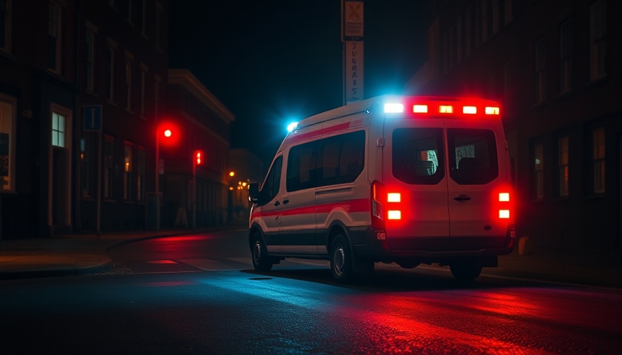Georgetown County shooting response scene with ambulance at night.