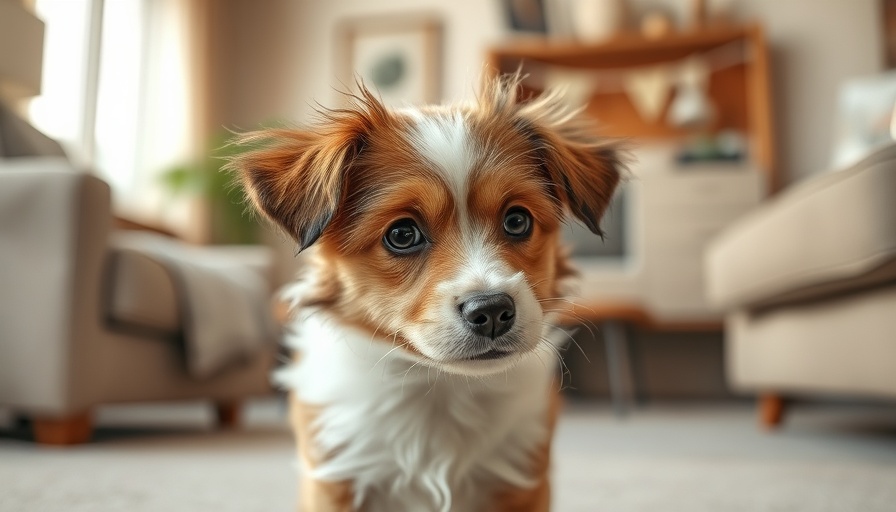 Curious dog in living room; learn how to introduce a new dog.