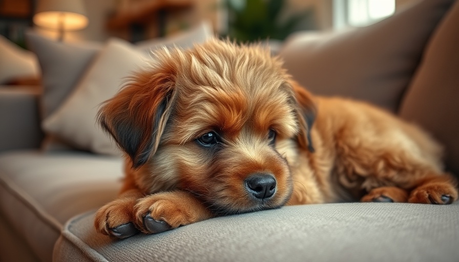 Fluffy brown dog resting on sofa, best dogs for seniors.