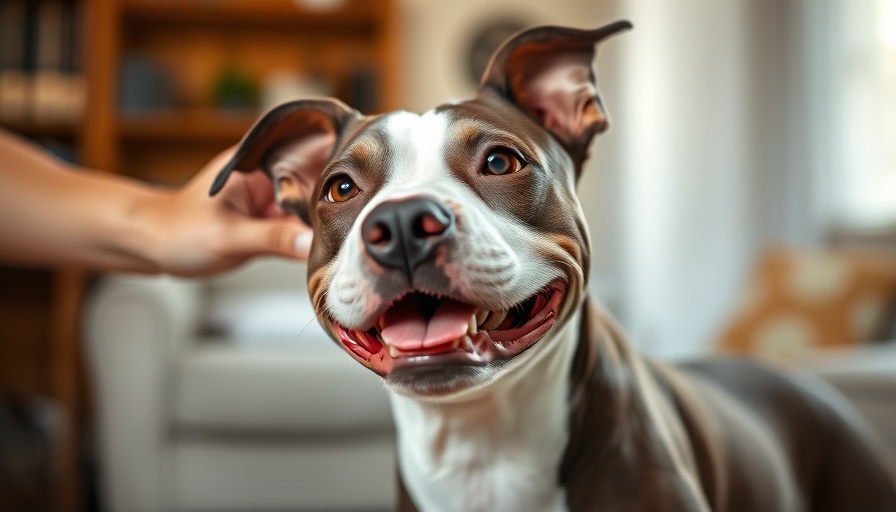 American Staffordshire Terrier rescue: joyful dog receiving love.