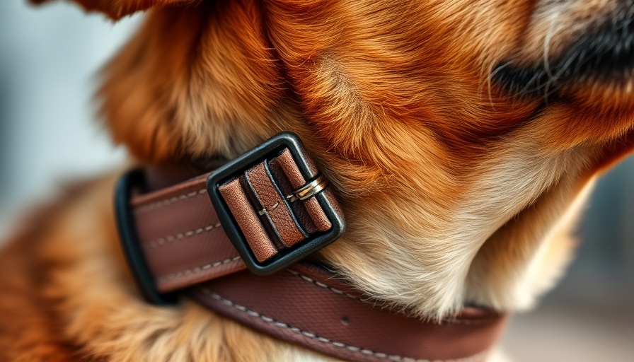 Close-up of a dog's neck with a safety strap, emphasizing Dog Lead Safety Strap.