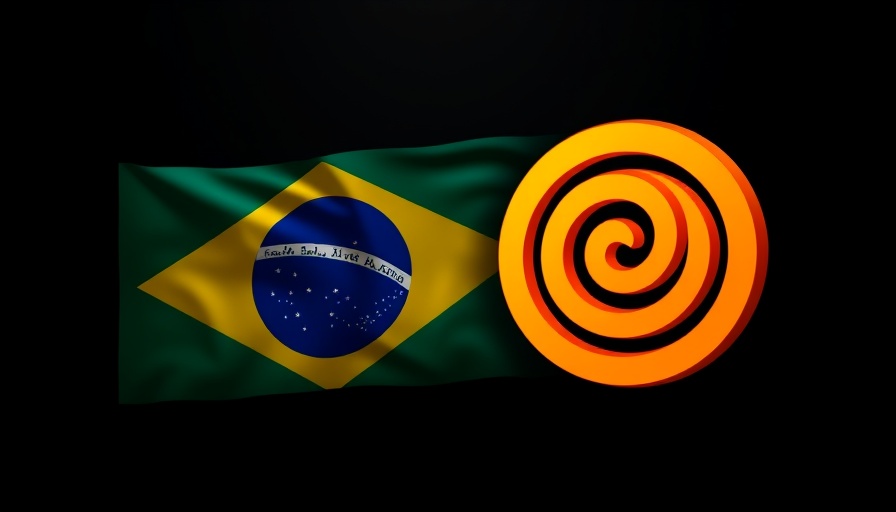 Brazilian flag and orange logo symbolizing OranjeBTC public launch in Brazil.