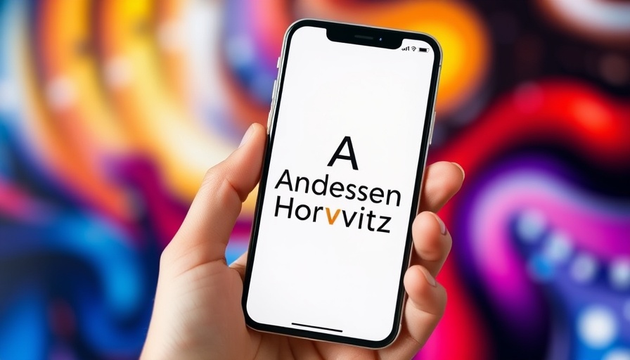 Smartphone displaying Andreessen Horowitz logo, open and closed modes thinking.