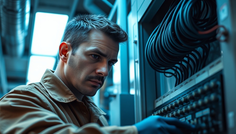 Technician inspecting electrical panel in industrial environment, highlighting Vicor Corporation technology execution challenges.