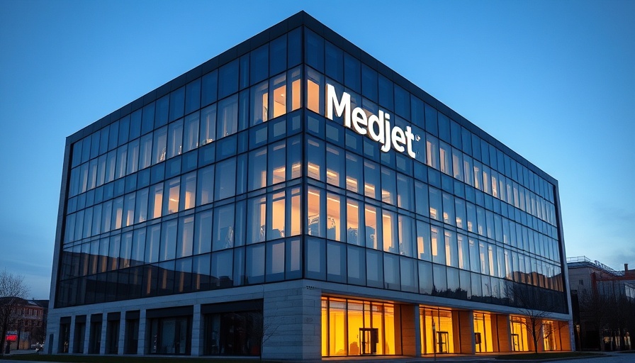 Medjet building exterior with glass facade for travel emergencies.