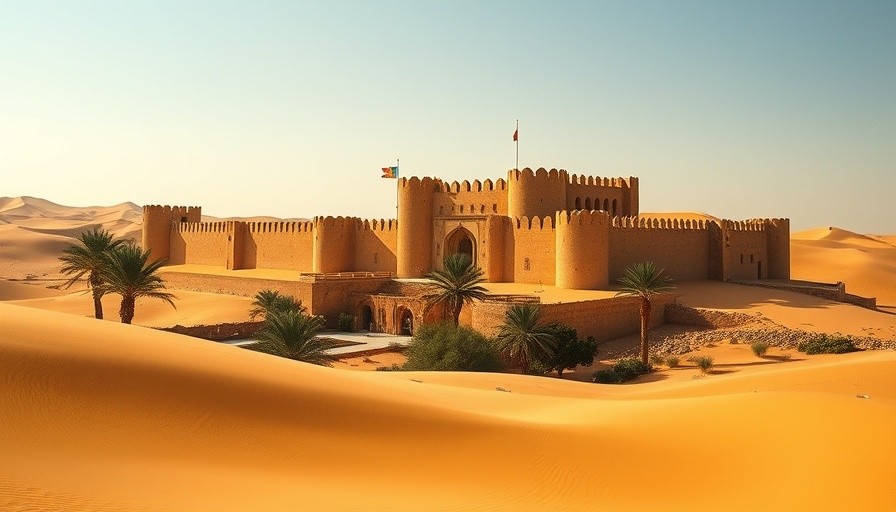 Historic desert fortress in Abu Dhabi's sand dunes, family adventure.