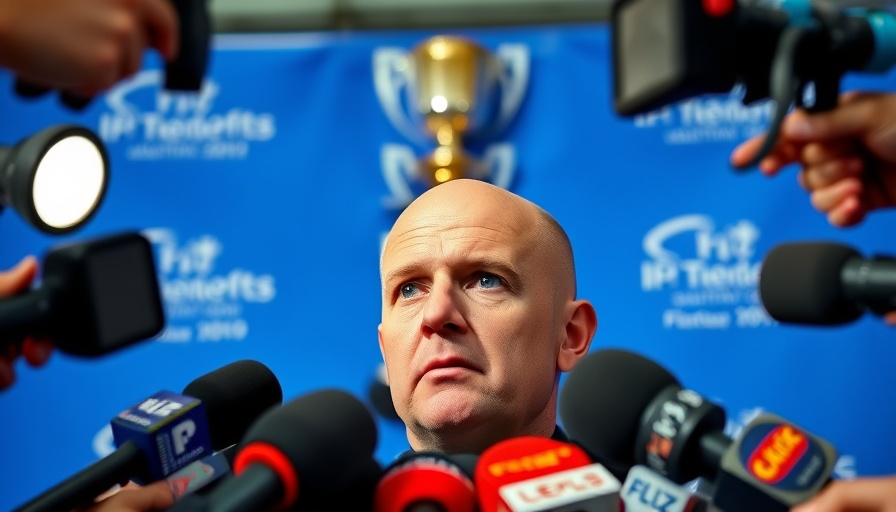 Rick Tocchet at Vancouver Canucks press conference facing media pressure.