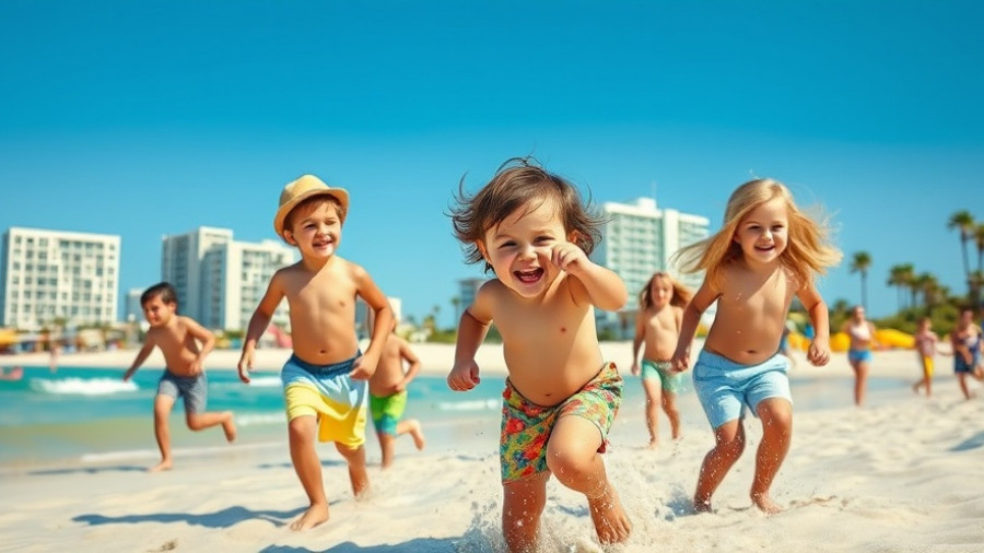 Children enjoying family activities in Hawaii beach.